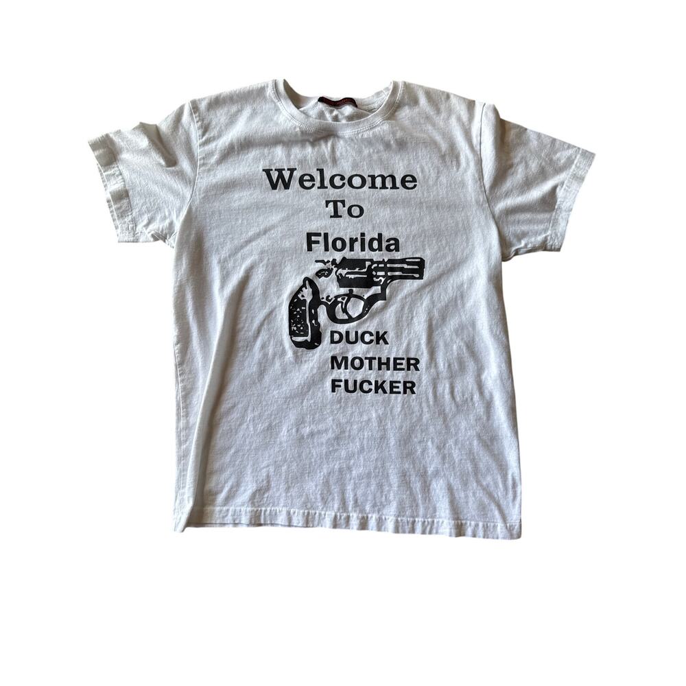 Welcome to Florida Duck MFer Task Holster Youth XL Adult Women’s S White Gun Tee